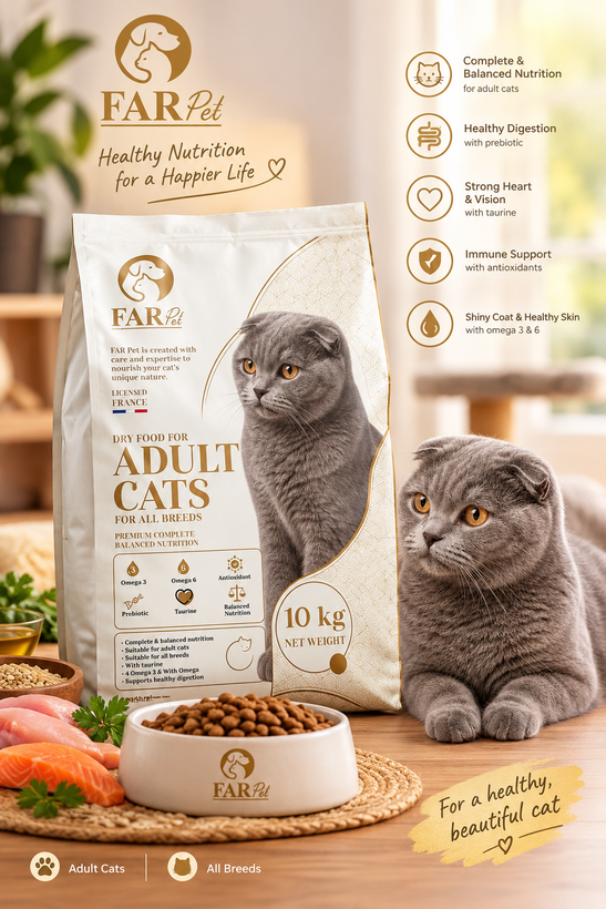 خوراک خشک گربه بالغ 10 کیلویی فرپت طعم مرغ و گوشت 10 کیلویی